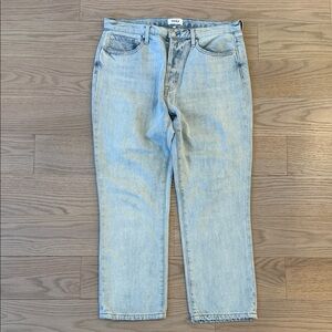 pistola Light Wash Cropped Straight Jeans